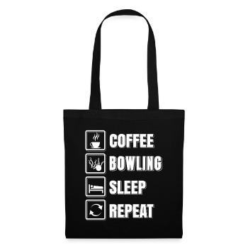 Coffee bowling sleep repeat - Tote Bag - black - Front