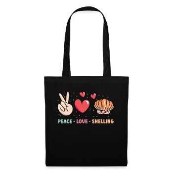 Peace - Love - Peeling - Shell - Tote Bag - black - Front