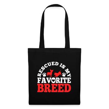 Rescued est ma race préférée cultivée - Sac en tissu - noir - Devant