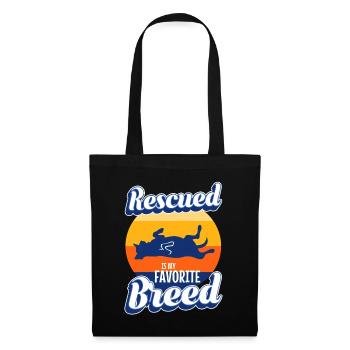 Rescued est ma race préférée cultivée - Sac en tissu - noir - Devant