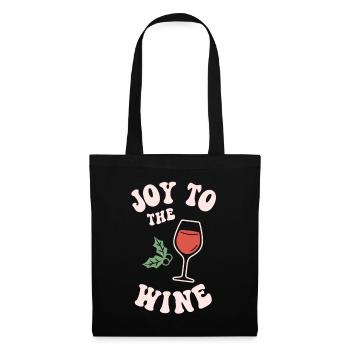 Joy To The Wine Funny Drinker Christmas Red White - Tote Bag - black - Front