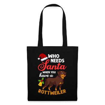 Rottweiler Chien Chiot Propriétaire Propriétaire Noël - Sac en tissu - noir - Devant
