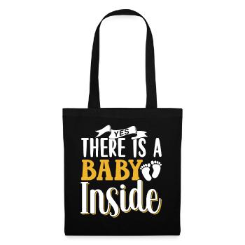 Ja Da Ist Ein Baby Drin Baby Inside Schwanger Süß - Stoffbeutel - Schwarz - Vorne