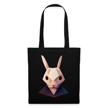 Süßes Känguroo -Kopf Polygon Low Poly Animal - Stoffbeutel - Schwarz - Vorne