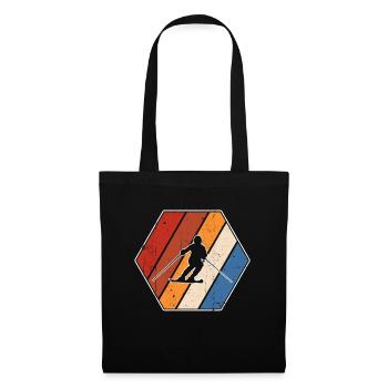 Ski rétro - Sac en tissu - noir - Devant