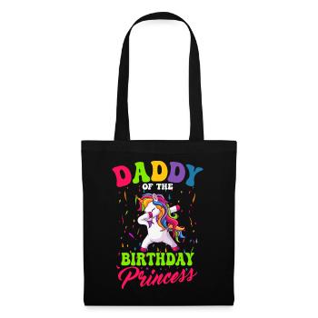 Papa de la princesse d’anniversaire Dabbing Licorne - Sac en tissu - noir - Devant
