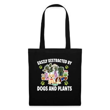 Easily Distracted By Dogs Plants Garden Gardener - Tote Bag - black - Front