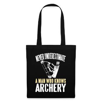 Ne sous-estimez jamais un homme qui connaît le tir à l’arc - Sac en tissu - noir - Devant