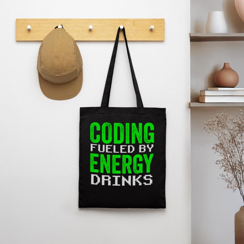 Programmieren Mit Energydrinks Coder Code Coding Stoffbeutel