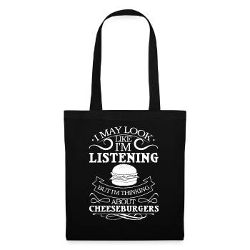 Cheeseburger Cheese Sandwich Hamburger - Tote Bag - black - Front
