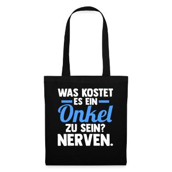 Patenonkel Pate Onkel - Stoffbeutel - Schwarz - Vorne