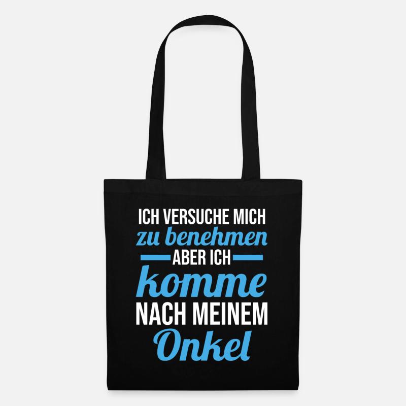 Patenonkel Nichte Neffe Onkel - Stoffbeutel - Schwarz