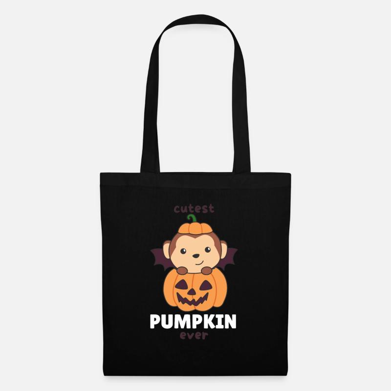 Affe Halloween Kürbis cutest Pumpkin ever Kostüm - Stoffbeutel - Schwarz