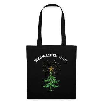 Weihnachtsbaum Christbaum Weihnachtsstern - Stoffbeutel - Schwarz - Vorne