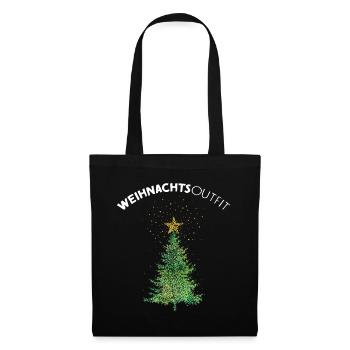 Weihnachtsbaum Christbaum Weihnachtsoutfit - Stoffbeutel - Schwarz - Vorne