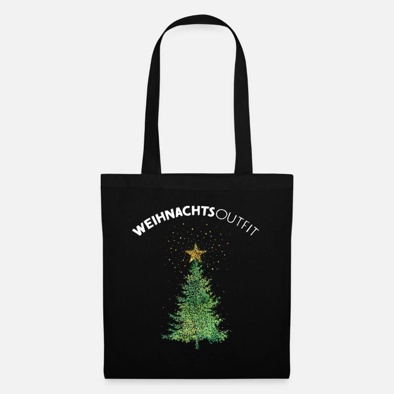 Weihnachtsbaum Christbaum Weihnachtsoutfit - Stoffbeutel - Schwarz