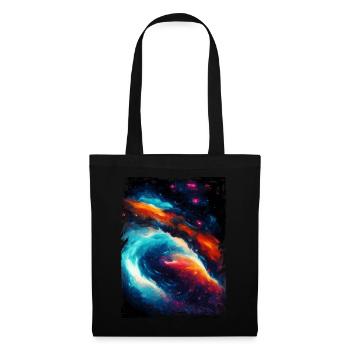 Blaues rotes Weltraum Galaxy Nebula Muster Stars - Stoffbeutel - Schwarz - Vorne