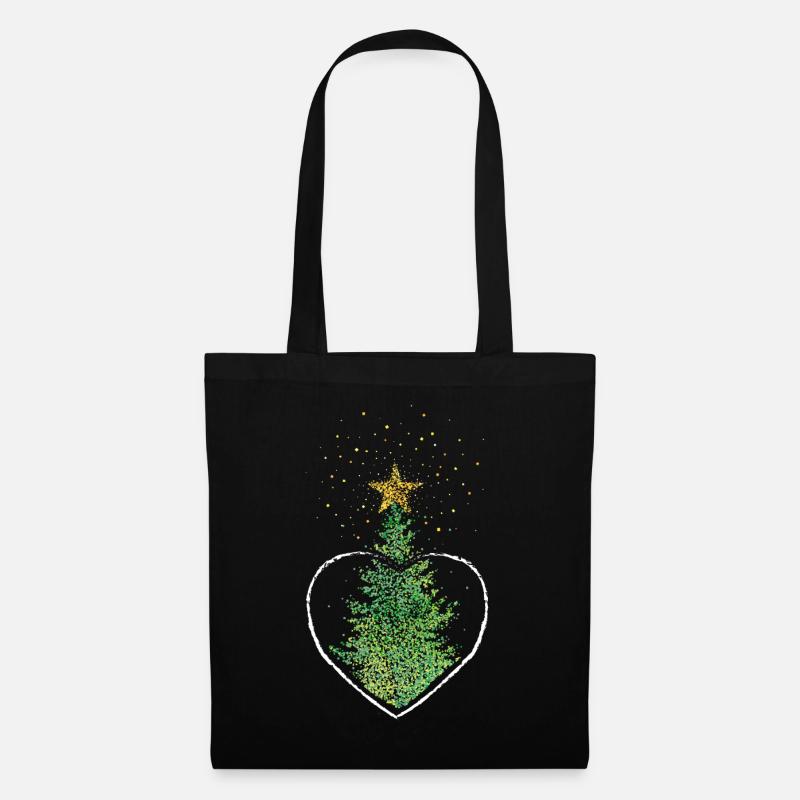Weihnachtsbaum Christbaum Weihnachtsstern - Stoffbeutel - Schwarz