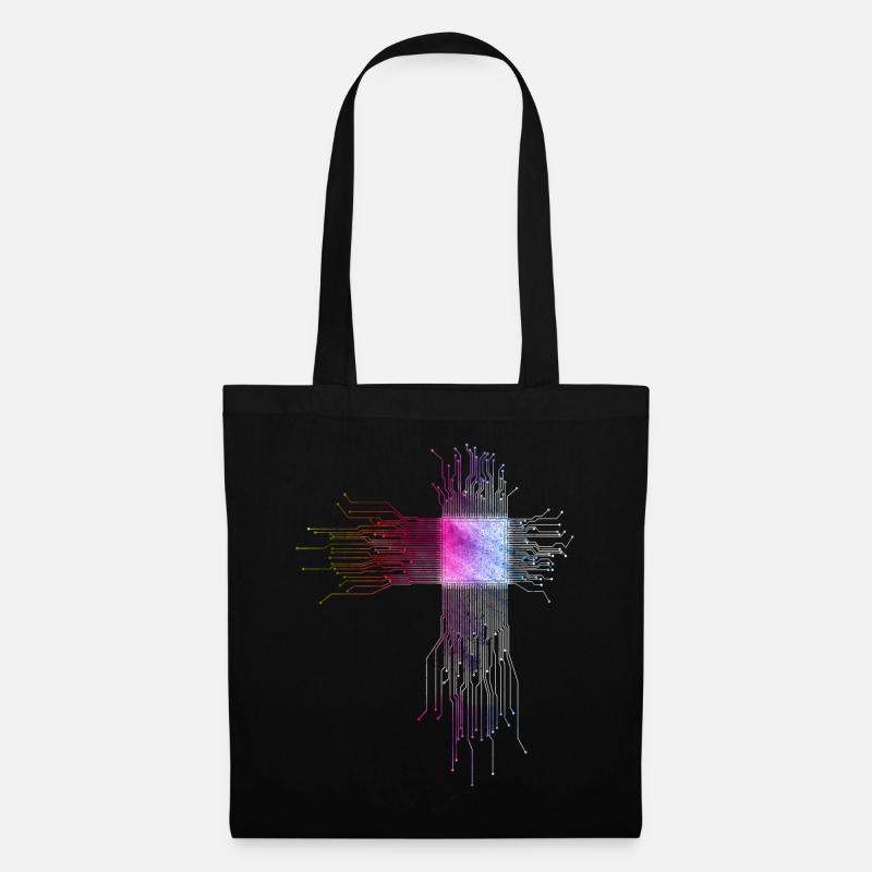Motif CPU Programmeur - Sac en tissu - noir