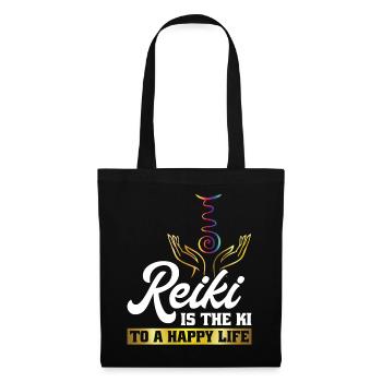 Le Reiki est le ki pour une vie heureuse - Reiki - Sac en tissu - noir - Devant
