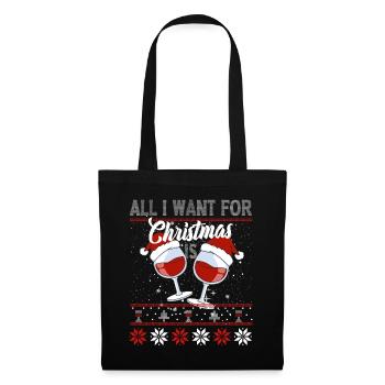 All I fallow for Christmas is WINE - Tote Bag - black - Front