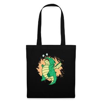 Un dragon mignon souffle des contes de fées de créatures mythiques - Sac en tissu - noir - Devant