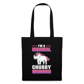 I'm A Magical Chubby Unicorn Rhino Rhinoceros - Stoffbeutel - Schwarz - Vorne