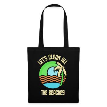 Nettoyons toutes les plages Beach Clean Up - Sac en tissu - noir - Devant