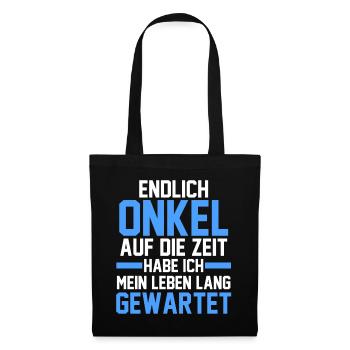 Patenonkel Pate Onkel - Stoffbeutel - Schwarz - Vorne
