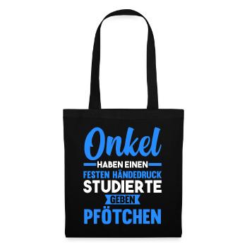 Patenonkel Pate Onkel - Stoffbeutel - Schwarz - Vorne