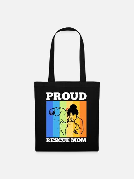 Proud rescue mom - Stoffbeutel - Schwarz