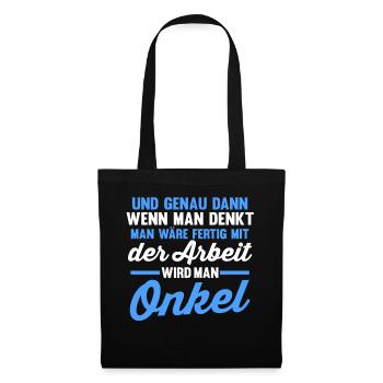 Patenonkel Pate Onkel - Stoffbeutel - Schwarz - Vorne