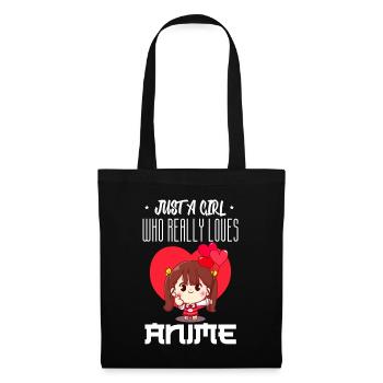 Just A Girl Who Really Loves Anime - Stoffbeutel - Schwarz - Vorne