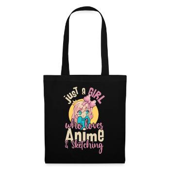Just A Girl Who Loves Anime and Sketching - Tote Bag - black - Front