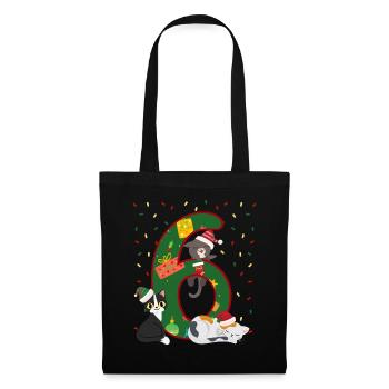 6 Jahre Alt Kinder Weihnachtsgeschenk Niedliche - Stoffbeutel - Schwarz - Vorne
