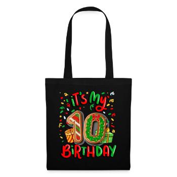 Es Ist Mein 10. Geburtstag Weihnachtsgeschenk 10. - Stoffbeutel - Schwarz - Vorne
