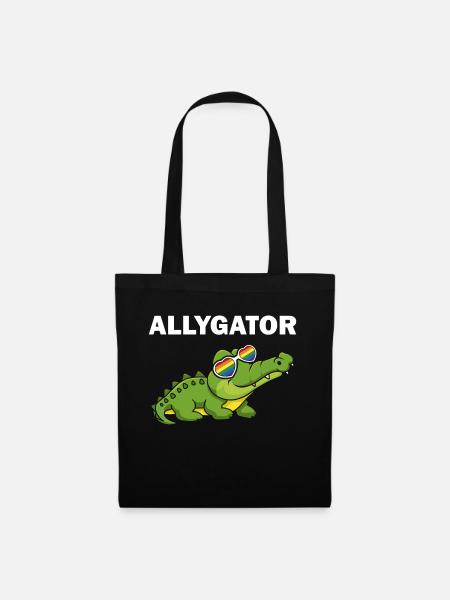 Allygator Alligator hétéro-allié - Sac en tissu - noir
