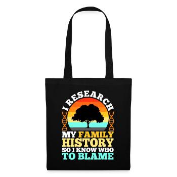 Je fais des recherches sur l’histoire de ma famille - Sac en tissu - noir - Devant