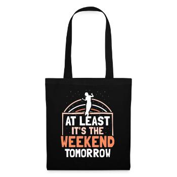 Au moins demain week-end vendredi est enfin - Sac en tissu - noir - Devant