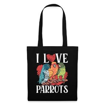J’aime les perroquets animal de compagnie perroquet mignon - Sac en tissu - noir - Devant