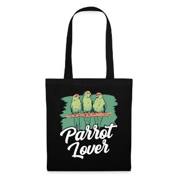 Amoureux des perroquets Mignon Animal Perroquet Pet - Sac en tissu - noir - Devant