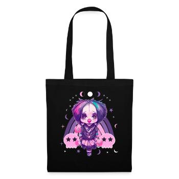 Niedliche Clown Chibi Mondphase Pastell GVoraothic - Stoffbeutel - Schwarz - Vorne