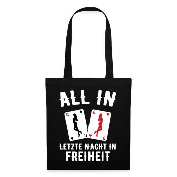 Poltern JGA Mann Bräutigam Junggesellenabschied - Stoffbeutel - Schwarz - Vorne