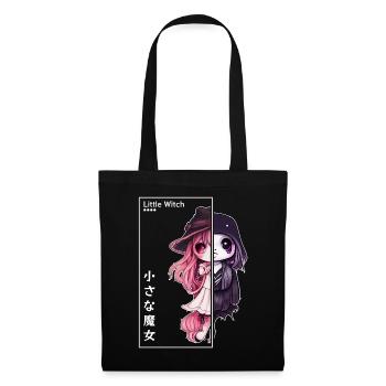 Kleine Hexe Kawaii Chibi Pastell Goth Japanische Ä - Stoffbeutel - Schwarz - Vorne