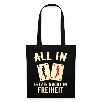 Poltern JGA Mann Bräutigam Junggesellenabschied - Stoffbeutel - Schwarz - Vorne