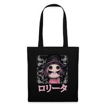 Gothic Lolita Hexe Japanisch Chibi Anime Pastell G - Stoffbeutel - Schwarz - Vorne