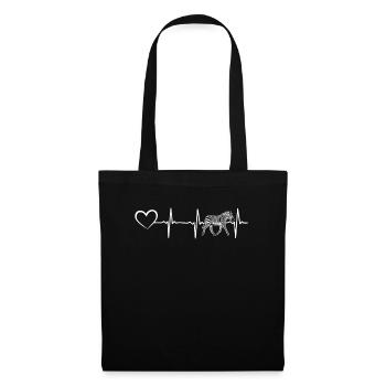 Zebra Heartline Heart - Zebra Zoo Animal Zebra Hea - Tote Bag - black - Front