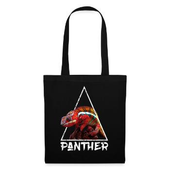 Panthère caméléon Géométrique en détresse - Sac en tissu - noir - Devant