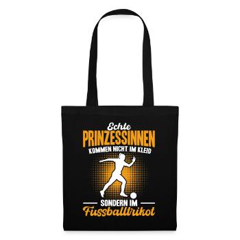 Echte Mädchen Spielen Fußball - Stoffbeutel - Schwarz - Vorne