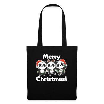 Panda Christmas Animals Pandas Merry Christmas - Tote Bag - black - Front